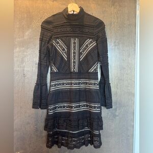 Black and Cream Lace Dress by Parker